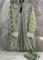 Georgette Green Eid Wear Embroidery Work Readymade Pakistani Suit